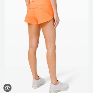 Orange speed up lululemon shorts